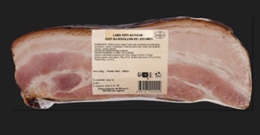 lard roti au four cuit dans son bouillon de legumes