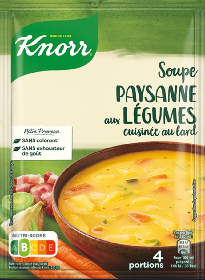 knorr soupe paysanne aux légumes cuisinée au lard