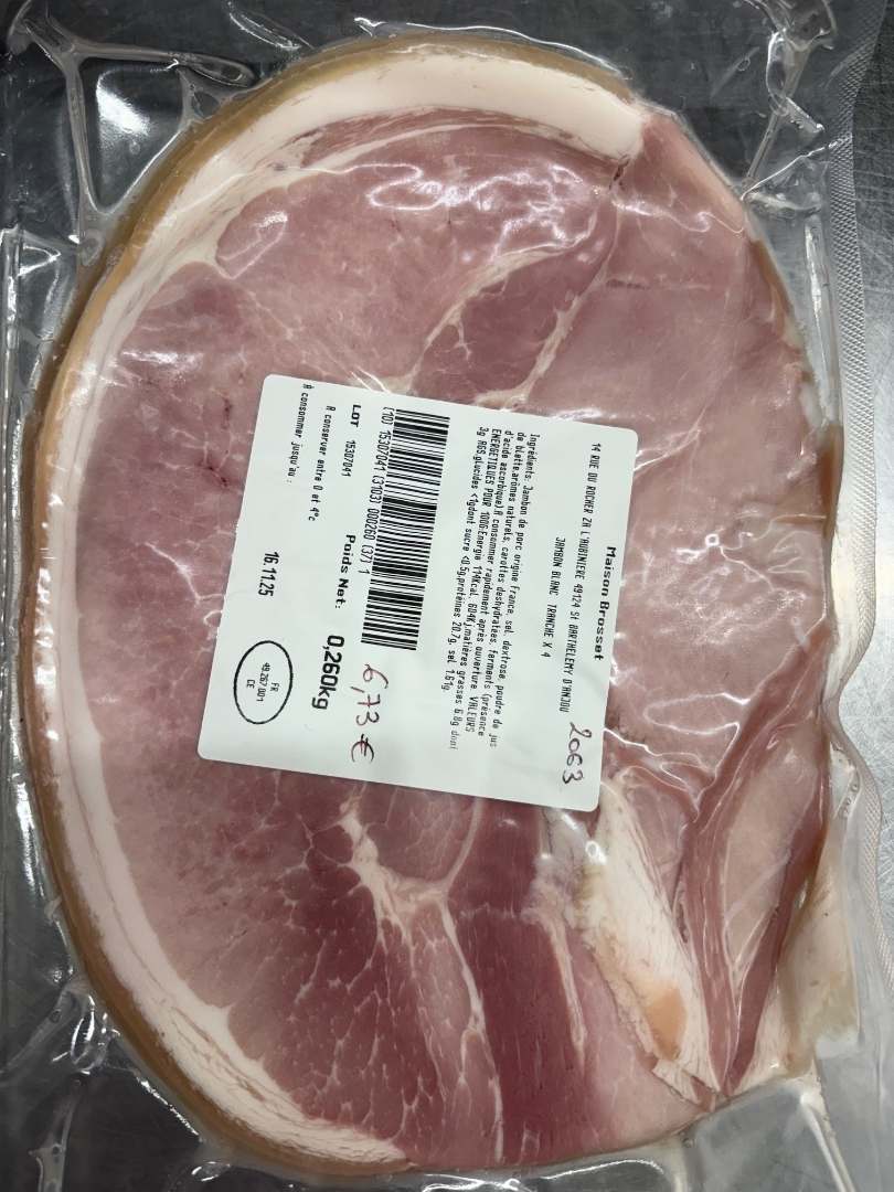 jambon blanc tranché par 4 tranches