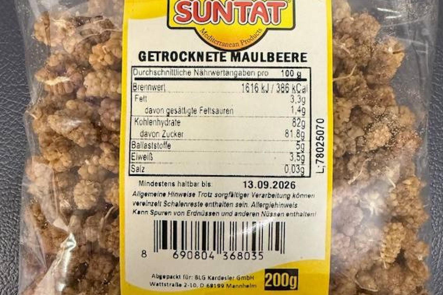 getrocnknete maulbeer -mures sechees